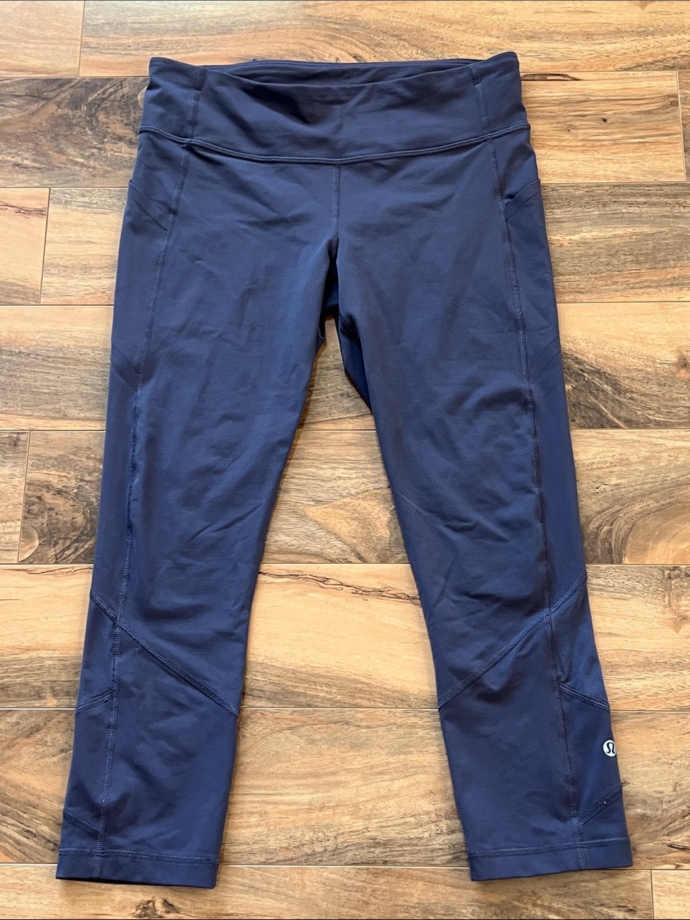 Lululemon Pace Rival Crop 22” Womens 8 Gray Purple Gym Running Yoga Leggings